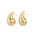 Gepolijste 18K vergulde koperen druppeloorbellen met S925 zilveren naalden voor dames - Goud Kleine Oorknopjes (ER-265J)