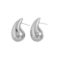Gepolijste zilveren druppeloorsteker met S925 sterling zilveren naalden voor dames - Zilver Kleine Oorknopjes (ER-265J-1)