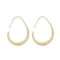 Elegante gouden druppeloorbellen van messing met een minimalistisch gepolijst waterontwerp - Goud Grote Oorbellen (ER-307J)