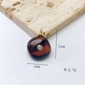 Pendentif vintage goutte d'eau en pierre oeil de tigre avec zircon incrusté - Pendentif Uniquement (Sans Chaîne) / Jade Rhodochrosite