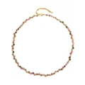 Collar artesanal con piedras naturales facetadas y cierre de langosta dorado - Collar de Turmalina