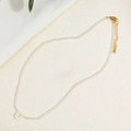Collar de cuentas hecho a mano con colgante letra U blanca y cierre dorado ajustable - Estilo de Ópalo de Cristal (XL-299-4)