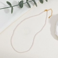 Collar delicado de cuentas facetadas rosa claro con cierre de langosta dorado - Estilo de Jade Blanco (XL-299-10)