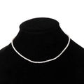Elegante enkellaagse parelchoker ketting met 4mm witte ronde kralen voor vrouwen - Glazen Kralen + Koperen Parel (3mm)