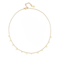 Collar boho bañado en oro con doce colgantes de discos circulares en una cadena fina - Cadena Fina de Lentejuelas Doradas