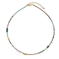 Böhmische handgefertigte Kette mit weißen Perlen, bunten Perlen und goldenem Verschluss - Asymmetrischer Künstliche Perle Stil (XL-850J)