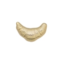 Minimalistische silberne Croissant-Brosche mit unregelmäßiger 3D-Metalloberfläche - Gold