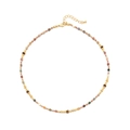 Collar de cuentas de turmalina de colores y perlas de agua dulce con cierre dorado ajustable - Estilo de cuentas de piedra de Alashán (XL-1021J)