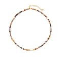 Collar hecho a mano con cuentas de turmalina natural y perla de agua dulce central - Estilo de cuentas de perlas naturales de agua dulce (XL-1004J)