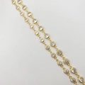 Detail of 4mm gold plated zircon chain featuring bezel-set round sparkling crystals - Gold Chain 4mm