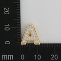 Goldener Buchstabe A Anhänger mit weißen Zirkonia-Kristallen, 14 mm Höhe Abmessung - Buchstabe A