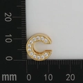 Goldener Anhänger Buchstabe C mit Zirkonia-Besatz für DIY Schmuck 13mm Größe - Buchstabe C