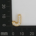Letter J jewelry pendant in gold finish with sparkling white zircon inlay details - Letter J