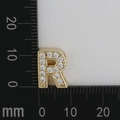 Golden micro-pave zircon letter R charm for DIY jewelry bracelets and accessories - Letter R