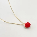 Collier doré de style pastoral avec un pendentif pomme rouge 3D pour bijoux DIY - Style Pomme Rouge (C)