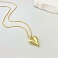 Elegant gold heart pendant necklace with polished finish and delicate box chain - Pendant With Chain / Heart