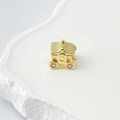Gold-plated pumpkin carriage charm with pink enamel wheels for DIY jewelry making - Style D Pumpkin Carriage