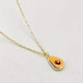 Joli collier chaîne dorée avec un pendentif avocat 3D et finition émail éclatante - Style Avocat (M)