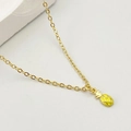 Joli collier chaîne dorée avec un pendentif fruit ananas 3D jaune vif pour femmes - Style Mini Ananas (P)