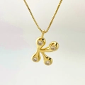 Minimalist gold-plated letter K pendant necklace with sparkling cubic zirconia gems - Gold K