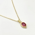 Collana in oro martellato con ciondolo di pietra preziosa ovale rossa e catena - Stile Pietra Rossa Martellata Oro (g)