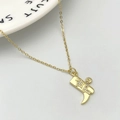 Collana con pendente a stivale da cowboy dorato con stelle e pietre di zircone - Stile Stivale da Cowboy Oro Individuale (m)