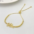 Adjustable golden Mum letter bracelet with heart pendant and pavé zircon stones - Mum Heart Style / Style B