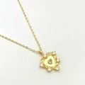 Golden double layer heart pendant necklace with clear zircon crystals on fine chain - Double Layer Nested Zircon Heart Style (Type C)