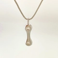 Minimalist silver alphabet necklace with droplet zircon pendant on box chain - Silver I