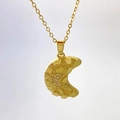 Minimalist 18K gold plated moon pendant necklace with micro-pave cubic zirconia - Rhinestone Crescent Moon Shape (Style B)