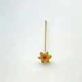 Perno a fiore in rame placcato oro 18K con smalto rosso per creazione gioielli fai da te - Stile Fiore Rosso