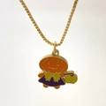 Golden box chain necklace featuring a colorful pumpkin ghost pendant for Halloween style - Pumpkin Figure Style (J款)