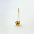 Spilla a T in rame placcato oro 18K con motivo floreale rosso per gioielli fai-da-te - Stile Disco Rosso