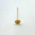 Spilla a T in oro 18K con fiore in filigrana e perla turchese per gioielli fai da te - Stile Fiore Blu