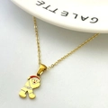 Collana dorata con ciondolo a Babbo Natale a cartone animato con smalto rosso e bianco - Lettera K