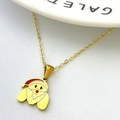 Collana con alfabeto di Babbo Natale in oro con ciondolo in smalto rosso regalo - Lettera M