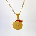 Collana dorata con ciondolo a Babbo Natale e cappello rosso su catena sottile - Lettera O