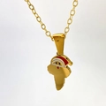 Collana natalizia dorata con ciondolo a mappa dell'Africa e dettagli di Babbo Natale - Lettera T