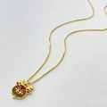 Golden stainless steel necklace featuring a colorful cartoon reindeer pendant for Christmas - Cartoon Reindeer Style (N Designs)