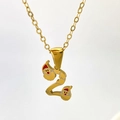 Collana dorata con pendente numero 2 e motivi festivi di Babbo Natale per il Natale - Lettera Z