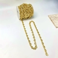 Golden heart-shaped pig nose chain link on white spool for DIY jewelry making - Large / Gold