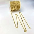 Golden pig nose coffee bean link chain for DIY jewelry making on a white spool - Small / Gold