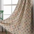 European vintage floral curtains with tassels and colorful flower patterns for living rooms - 150x160cm / Jacquard Hyacinth (Rod Pocket)