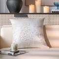 Elegante kussensloop met damast jacquard in crème en goud voor bankdecoratie - 30x50cm / Khaki