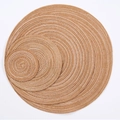 Set di quattro tovagliette circolari in cotone intrecciato beige naturale e bianco - Mini / Marrone