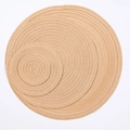 Set di 3 tovagliette tonde in juta naturale intrecciata con design a spirale kaki - Mini / Albicocca