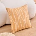 Fodera per cuscino giallo zenzero con motivo floreale in lino per divano - 30x50 / Giallo Zenzero
