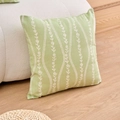 Fodera per cuscino quadrata verde chiaro con motivo floreale bianco sul divano - 30x50 / verde chiaro