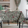 Weihnachtliche Jacquard-Tischdecke mit Stechpalmen-Beeren-Muster und festlichem Design - 60x60 / Weihnachtsbeeren-Muster (YM658744)