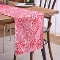 Elegant table runner with red paisley pattern for Christmas and holiday home decoration - Red Jacquard Paisley / 33x120cm